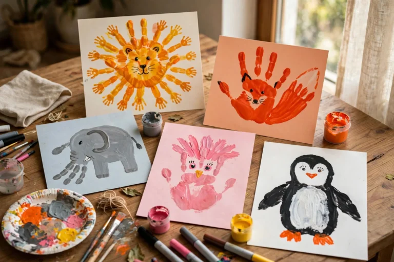Handprint Animal Crafts for Kids (Free Templates)